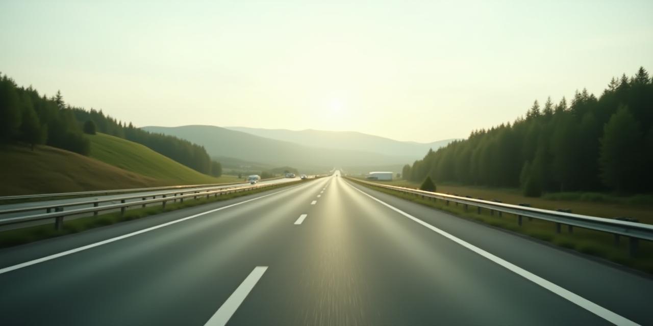 Scenic Czech motorway with digital vignette overlay